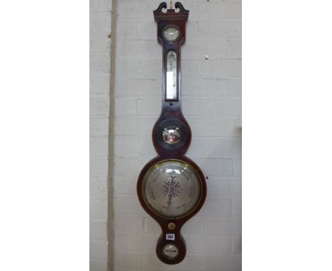 A 19th century mahogany wheel barometer by P & A Ciceri  - Height 98cm 