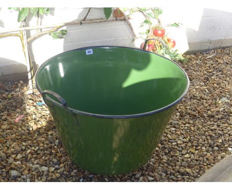 A green painted vessel - could be used as a wine cooler or planter - Height 40cm x Width 60cm 
