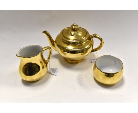 Royal Worcester three piece tea service gilt glazed