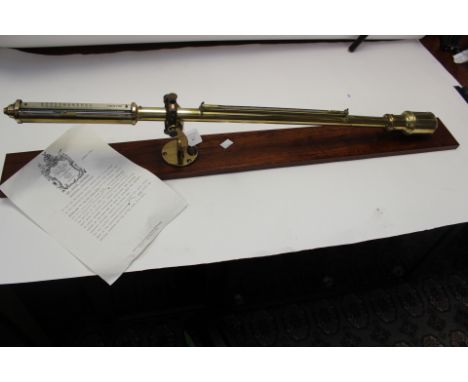 A reproduced stick barometer by Varley Brothers No. 141, gimbled circa 1981, with operating instructions 