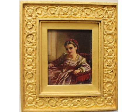 William Maw Egley (British, 1828-1916), The Little Countess, oil on panel, 10 by 8cm, in a gilt frame 