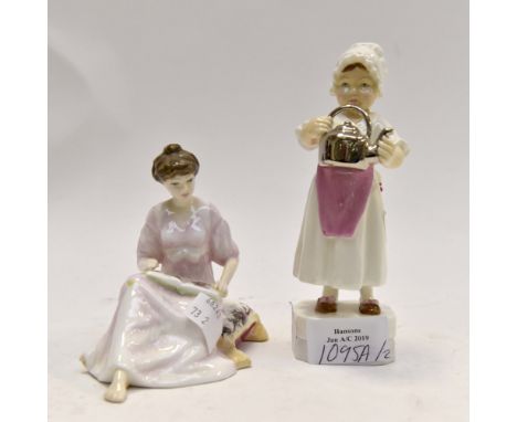 Royal Albert figurine, Thoughts of You, Royal Worcester, and Polly Put the Kettle On (2) 