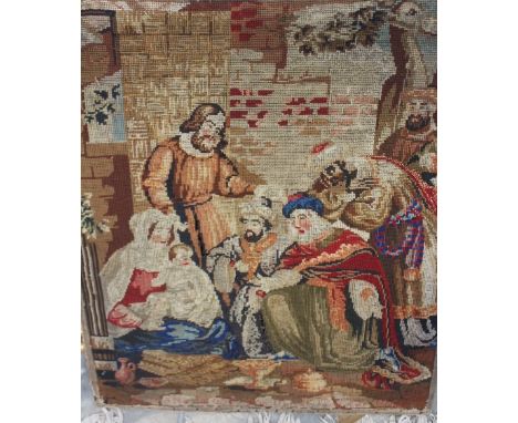 A 19th Century tapestry backed by a 1918 (Rotherham Telegraph) newspaper. Possibly from Flanders style era etc  