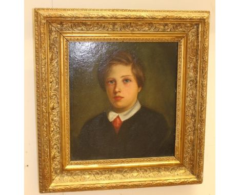  English school (19th Century) portrait of a boy (oil on board)