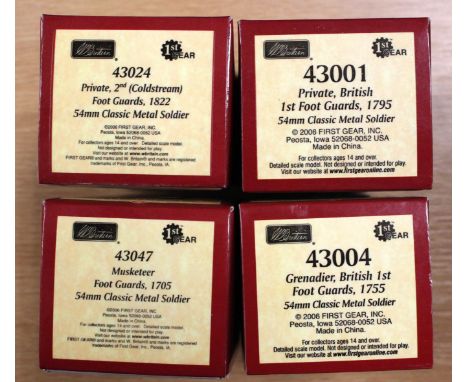 Four Britains History of the British Army 'Redcoats' figures, boxed. (one box)