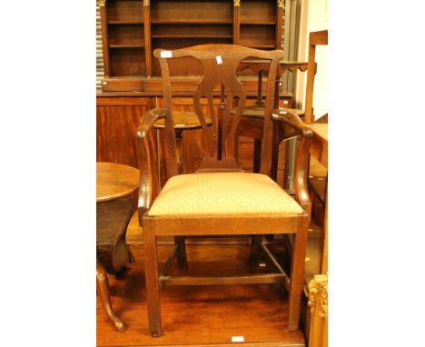 A George III mahogany washstand, fitted with a single drawer, a small mahogany tripod table, together with a Chippendale styl