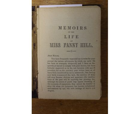 Erotic Literature. [Cleland, John]. Memoirs of the Life of Fanny Hill, Or, The Career of A Woman of Pleasure, London: Printed