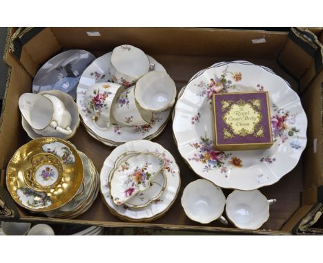 Royal Crown Derby "Posie" pattern part dinner tea service, including dinner plates, breakfast and side plates, cups, saucers,