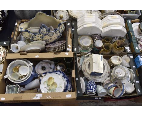 Four boxes of ceramics; 19th Century and later; Worcester; plates; tea ware; collectors plates; jugs etc (4 boxes)