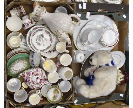 A collection of china and Noritake tea set (part), along with cuddly toy 