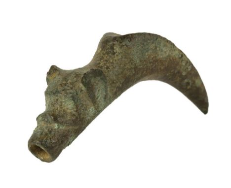 A ROMAN BRONZE SPOUT in the form of a mythical beast 6 cm Long 