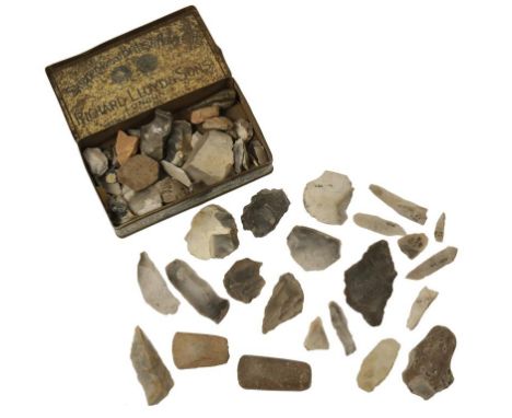 A COLLECTION OF KNAPPED TOOLS AND LINKS 