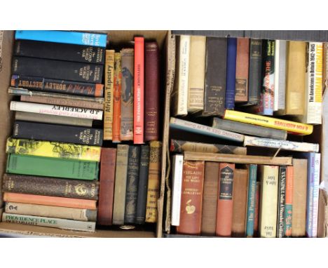 Two boxes of first edition hardback publications, mainly 20th century, to include 'The End of Borley Rectory' by Harry Price,