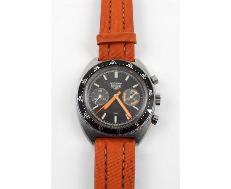 Heuer Autivia; an 'Orange Boy' gentlemen's manual wristwatch, the works marked Heuer with Leonidis SA seventeen-jewel movemen
