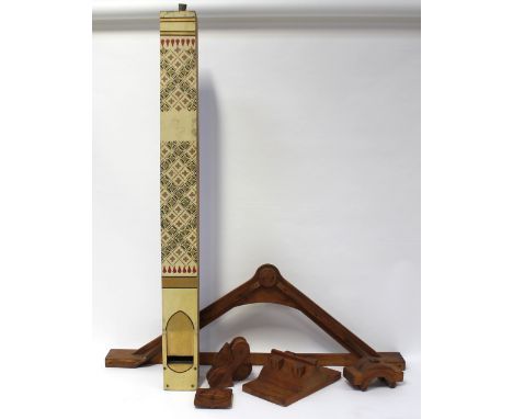 A single Victorian hand-painted organ pipe, originally from 'St Michael's in the Hamlet Church', height 203cm and six late 19