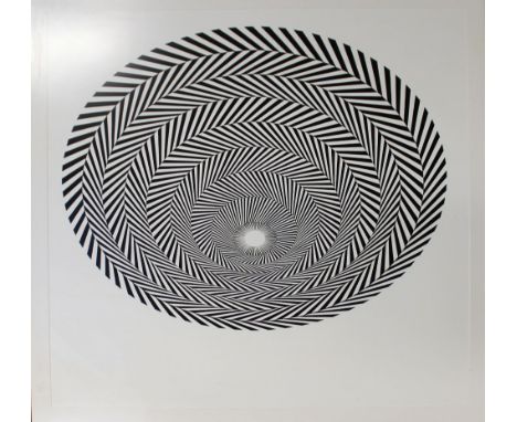 After Bridget Riley; 'Blaze 4', Op Art print by Easy Art Silkscreen Printing, 98 x 117.5cm, framed and Perspex glazed.