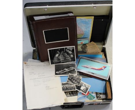 A black Echolac briefcase containing a quantity of ephemera to include, 'Royal Air Force Guide to Service for Non-Commissione