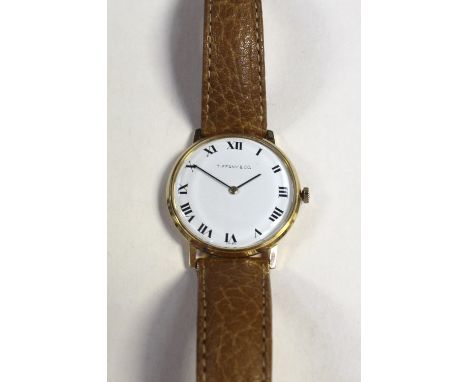 Tiffany for Universal Genève; a gentlemen's 18K gold manual wind wristwatch, diameter 33mm. CONDITION REPORT Runs when wound 