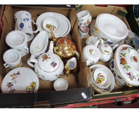 Royal Worcester 'Evesham'. tureens, bowls etc, Royal Worcester, coffee pot, etc:- Two Boxes.