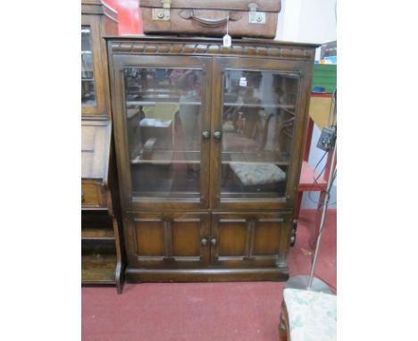 Ercol Style Oak Display Cabinet, 101cm wide.