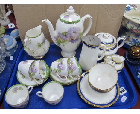 Doulton Glamis Thistle Coffee Service, of fifteen pieces, Minton tea for two.