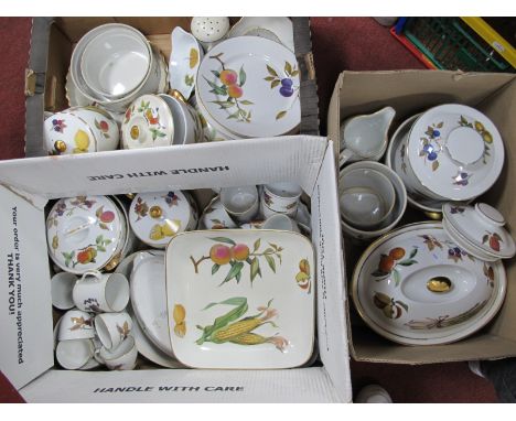 Royal Worcester 'Evesham' Oven To Table Ware, to include tureens, jars, teapot, - large quantity:- Three Boxes.