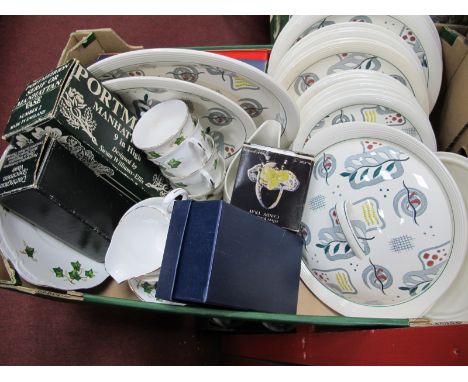 Ringwood Ware 'Calypso'  Dinner Service, twenty pieces by Wood &amp; Sons, Colclough 'Ivy' tea ware, etc:- One Box.