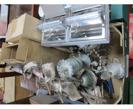 A Ceiling Light, model galleon, Cambridge audio portable speaker, toilet roll holder:- One Box.