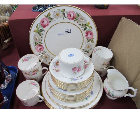 Worcester Royal Garden Cake Plate, Coalport June Time tea ware of twenty nine pieces:- One Tray.