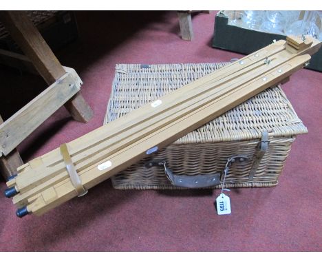 Artist's Easel; together with a wicker picnic basket. (2)
