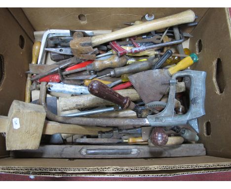 Stanley Drill, hammers, mallet, other tools:- One Box.