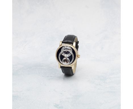 Benzinger. An 18k rose gold manual wind wristwatch with regulator style dial and skeletonised movementModel: Regulateur, No.3