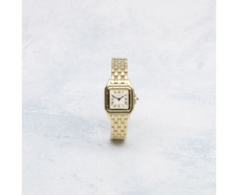 Cartier. A lady's 18K gold quartz rectangular bracelet watchModel: PanthèreReference: 03715Date: Purchased 18th January 1989M