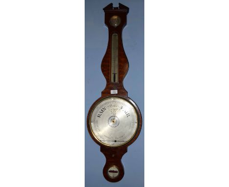 19th century mahogany cased wall barometer, retailed by Banelli of London, 105cm high