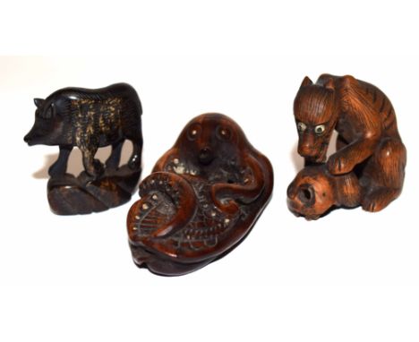 Group of carved netsuke