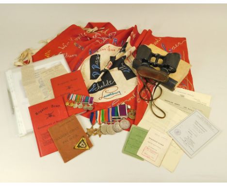 WWII MEDAL GROUP & RELATED ARMY SERVICE ITEMS ETC. Medals & other items relating to the army service during & post WWII of Se