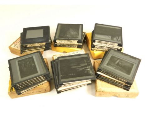 CORNISH MINING LANTERN SLIDES. Six boxes of early 20th century magic lantern slides depicting Cornish miners, mines & mining 
