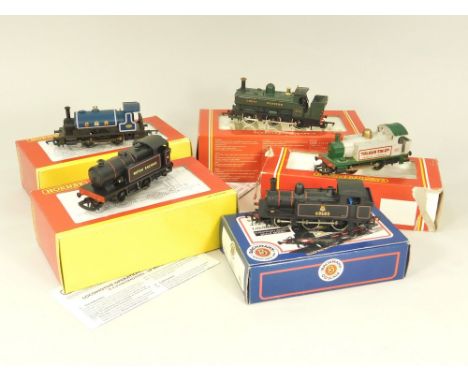 HORNBY ETC. LOCOMOTIVES. Five '00' gauge tank locomotives. A Hornby R.165 GWR 0-6-0 Class 2721; a R.2361 Caledonian Railway 0