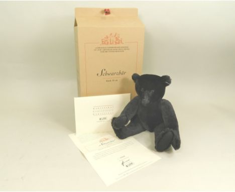 STEIFF. A Steiff Limited Edition for the UK market Schwartz Bear. Black Teddy bear No.608 of 1500 pieces. In original box wit