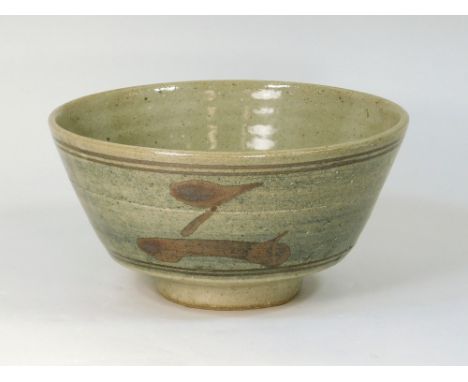 LEACH POTTERY. A large Leach Standard Ware 'Z' bowl. Pottery mark. Diameter 23cm.