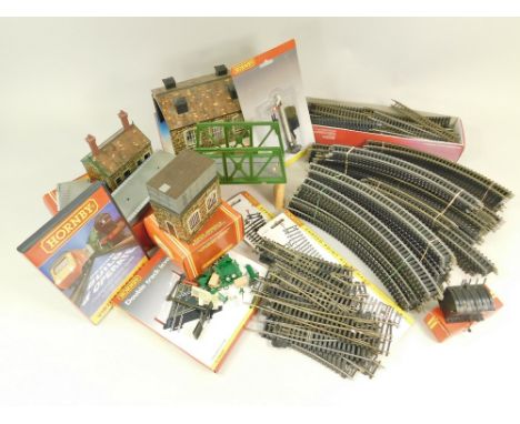 HORNBY TRACK &amp; ACCESSORIES. A large quantity of Hornby track, points etc. including a R.663 points remote control &amp; s