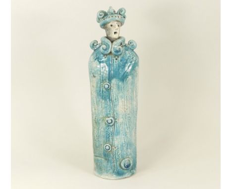 TOM CALLERY.A Tom Callery, (Callery Ceramics, Sligo) raku figure, 'Celtic Warrior' potter's applied seal & original gallery l