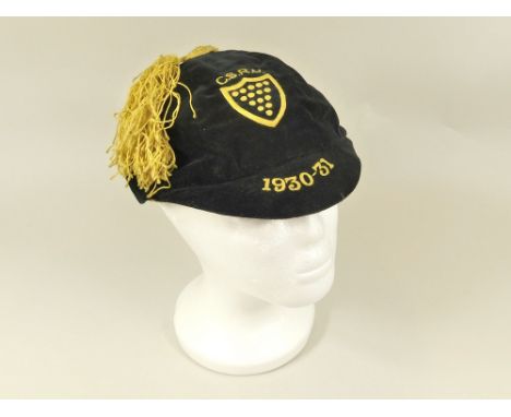 CORNWALL SCHOOLS RUGBY CAP. A 1930-31 Cornwall Schools Rugby Union cap awarded to Horace Mitchell. Name tape inside &amp; sup
