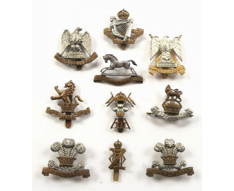 10 Cavalry cap badges.10th Hussars (loops) ... 3rd The King’s Own Hussars (Officer) ...  12th Lancers ... R. Scots Greys ... 