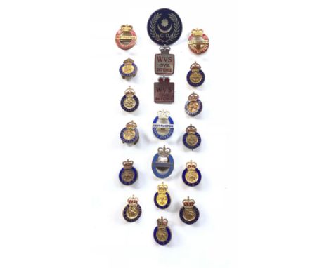 WW2 / Cold War Period Civil Defence Home Front Lapel Badges.A selection including: Portsmouth CD Cap Badge ... Instructor wit