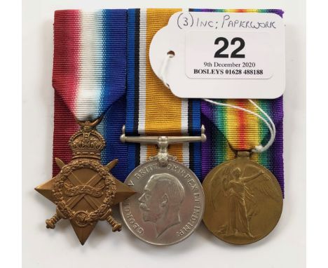 WW1 1/4th Lincolnshire Regiment Group of Three Medals.Awarded to “2204 CPL F TREVITT LINC R.”. Comprising: 1914/15 Star “PTE”