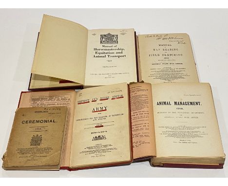 Selection of British Military Manuals Including Animal Welfare etc.Including: Manual of Horsemanship, Equitation and Animal T