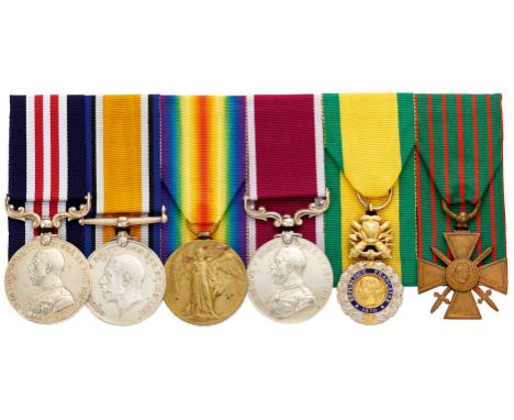 WW1 7th Bn Cheshire Regiment Triple Gallantry Military Medal Group of Six.Awarded to 293129 Warrant Officer Henry Long of the