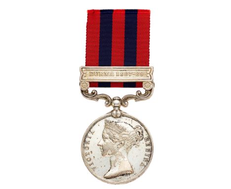 2nd Bn Liecestershire Regiment, India General Service Medal, clasp “Burma 1887-89”Awarded to “205 LCE CORPL J.H. NORMAN 2D BN