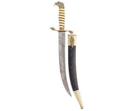 German hunting dagger circa 1900.An interesting unmarked example believed by Herder, Solingen. Good wire bound ‘ivory’ grip a